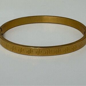 Gold Greek Key Bangle Bracelet